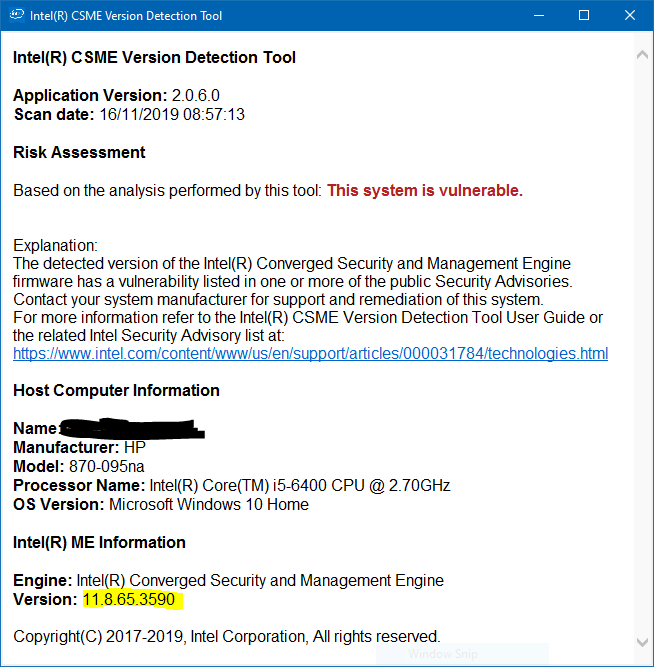 Intel CSME, SPS, TXE, DAL, and Intel AMT 2019.1 QSR Advisory - July 1-image.png