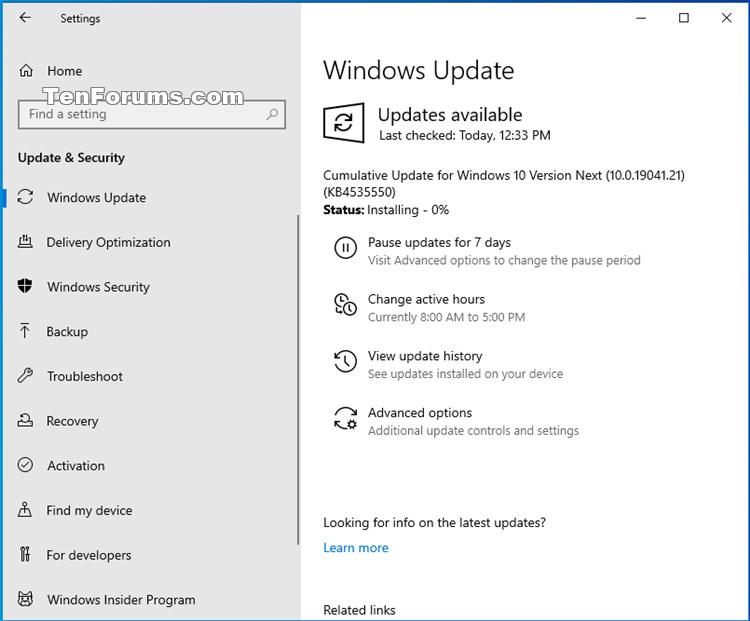 KB4535550 for Windows 10 Insider Preview Slow Build 19041.21 - Jan. 14-190421.21.jpg