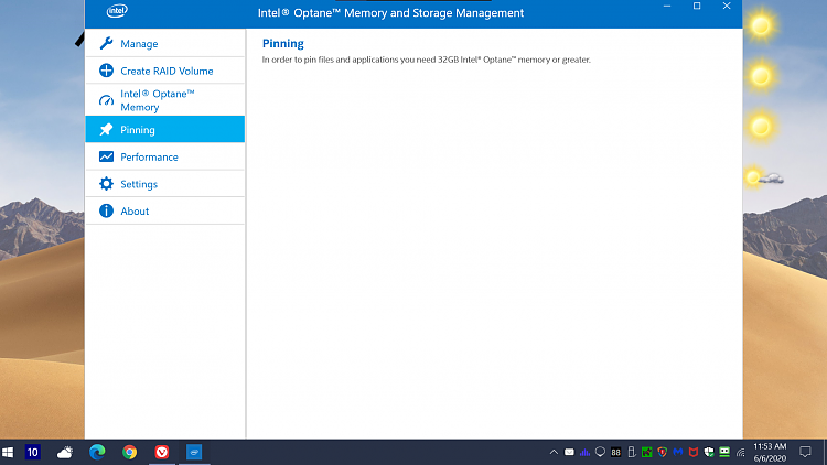 Known and Resolved issues for Windows 10 May 2020 Update version 2004-optane-memory-pin.png