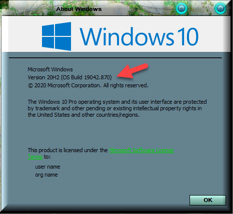 KB5001649 CU Windows 10 v2004 build 19041.870 and v20H2 19042.870-winver-after-installing-kb5001649.png