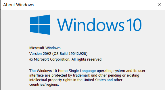 KB5001330 CU Windows 10 v2004 build 19041.928 and v20H2 19042.928-winver-23-april.png