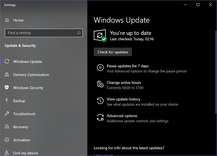 How to get the Windows 10 May 2021 Update version 21H1-windows-update-up-date.png