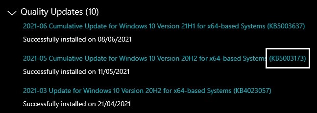 KB5003637 Windows 10 2004 19041.1052, 20H2 19042.1052, 21H1 19043.1052-update-kb5003173-marked.jpg