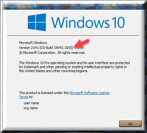 KB5004476 Windows 10 2004 19041.1055, 20H2 19042.1055, 21H1 19043.1055-winver-after-installing-kb5004476-hp.png