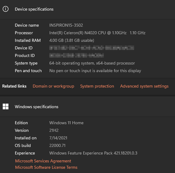 KB5004252 Windows 11 Insider Preview Dev Build 10.0.22000.71 - July 15-2021-07-15-16_18_58-settings.png