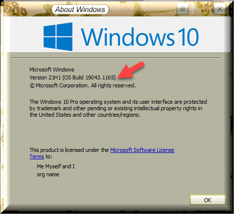 KB5005033 Windows 10 2004 19041.1165, 20H2 19042.1165, 21H1 19043.1165-winver-after-installing-kb5005033-hp.png