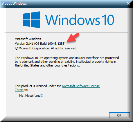 KB5006670 Windows 10 2004 19041.1288, 20H2 19042.1288, 21H1 19043.1288-winver-after-installing-kb5006670.png