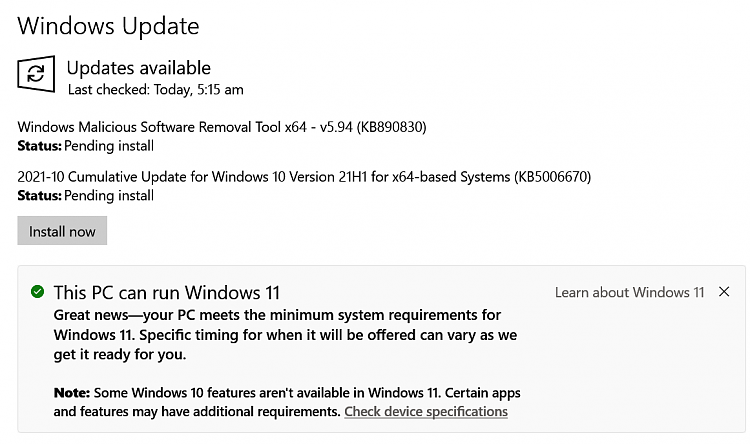 KB5006670 Windows 10 2004 19041.1288, 20H2 19042.1288, 21H1 19043.1288-updating-oct.png