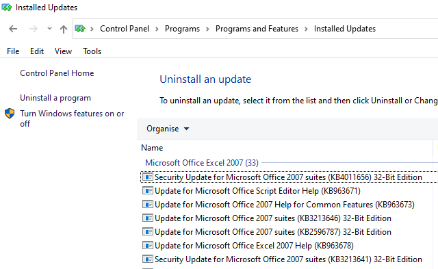 End of extended support for Office 2007 on October 10, 2017-office-2007-installed-updates.png