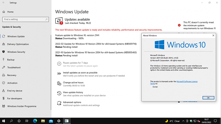 Windows 10 version 2004 (20H1) end of service on December 14, 2021-2004-home-non-optional-feature-update-21h1.png