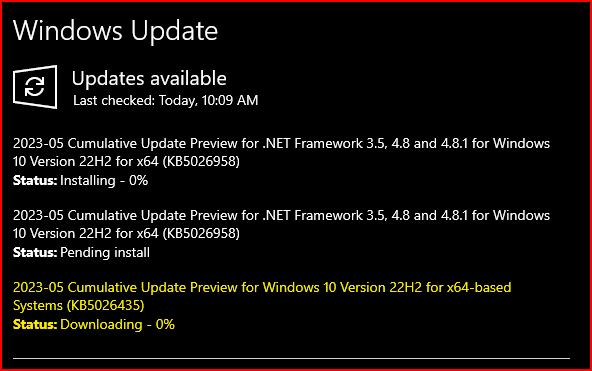 KB5026435 Windows 10 Cumulative Update preview Build 19045.3031 (22H2)-kb5026435.png