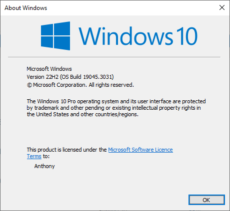 KB5026435 Windows 10 Cumulative Update preview Build 19045.3031 (22H2)-winver.png