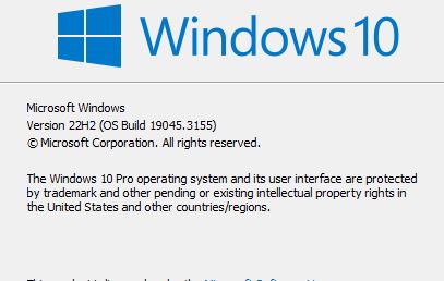 KB5027293 Windows 10 Cumulative Update Preview Build 19045.3155 (22H2)-winver22h2.jpg