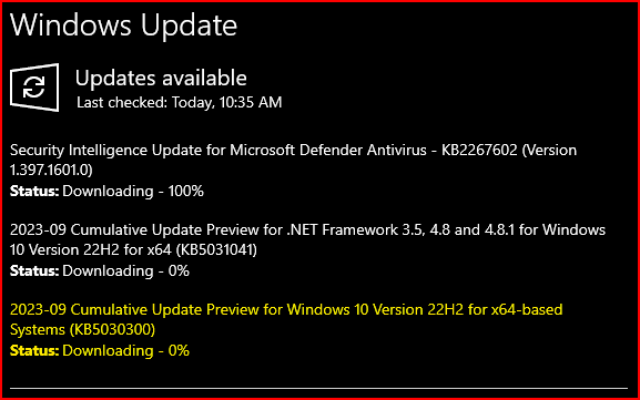 KB5030300 Windows 10 Cumulative Update Preview Build 19045.3516 (22H2)-kb5030300.png