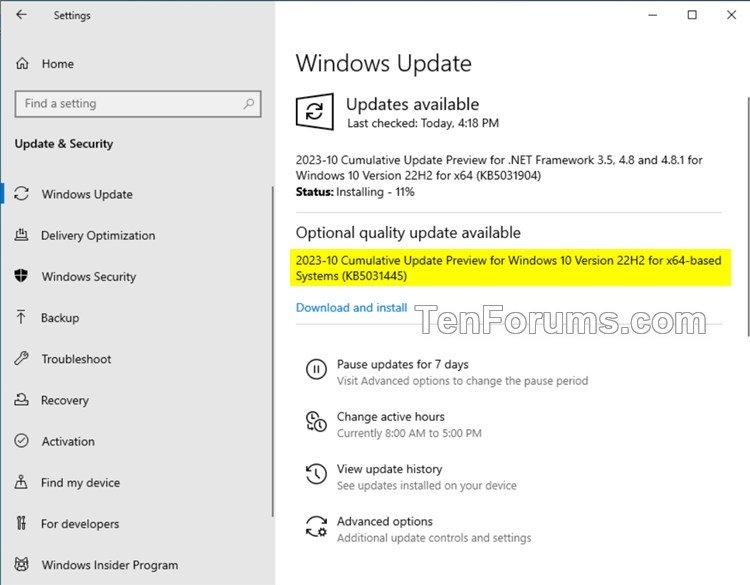 KB5031445 Windows 10 Cumulative Update Preview Build 19045.3636 (22H2)-kb5031445.jpg