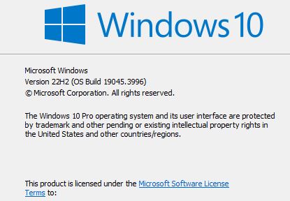 KB5034203 Windows 10 Cumulative Update Preview build 19045.3996 (22H2)-winver22h2.jpg