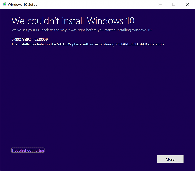 Windows 10 Threshold 2 (November Update) Installation Problems-error.png
