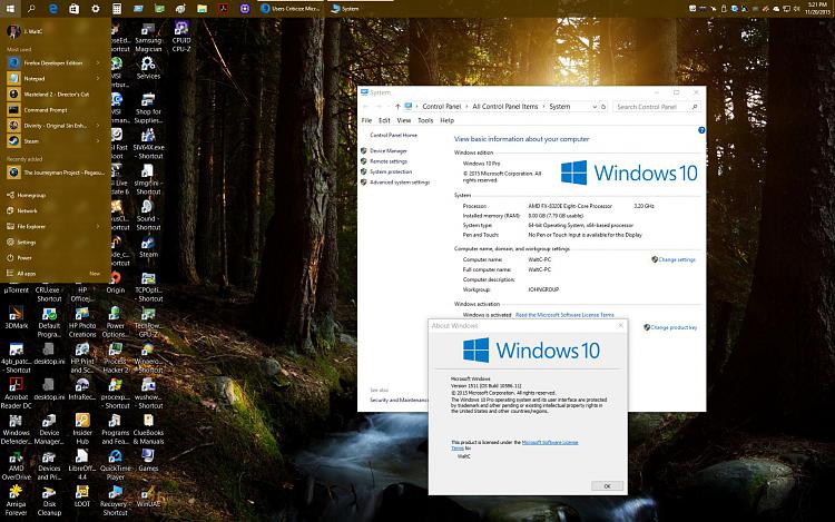 Users Criticize Microsoft for Windows 10 TH2 Bugs-win10desktop.jpg