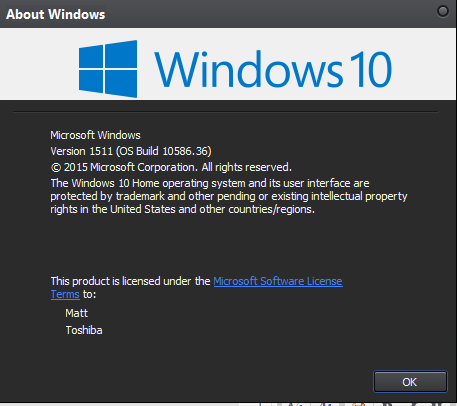 failed to update windows 10 pro version 1511 10586