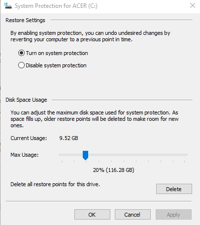 Announcing Windows 10 Insider Preview Build 14271-restore-points-disk-space.jpg