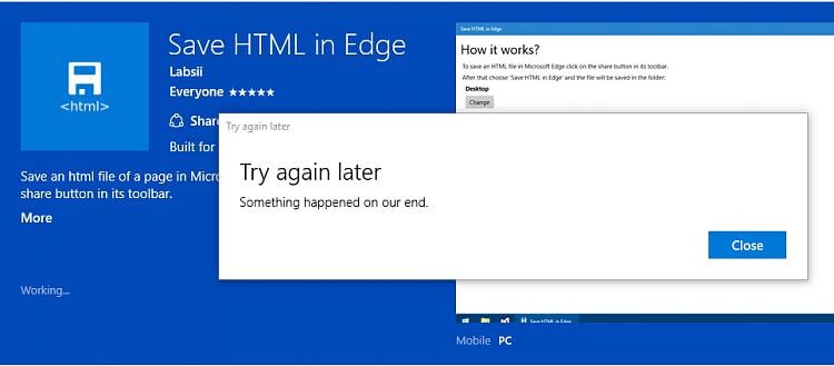 Edge extension, Page Analyzer, shows up in the Windows Store-try-agaib.jpg