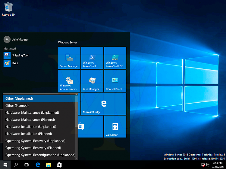 Microsoft Windows Server 2016 Technical Prev. 5 Build 14291 Screenshot-6-468162_original.png