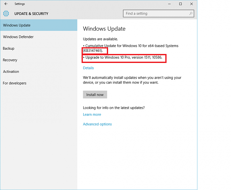 Windows 10 Build 10240 - Cumulative Update KB3147461-update.png