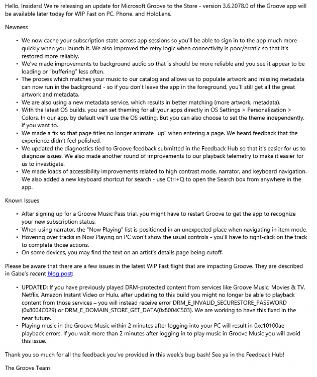 Insider Preview App update - Groove App version 3.6.2078.0-groove_app_version_3.6.2078.0.png
