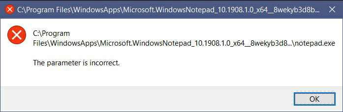Notepad Launcher &amp; Notepad.exe - &quot;The parameter is incorrect.&quot;-image.png
