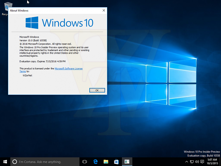 First Screen Shot - Insider Build 10558-10558.png