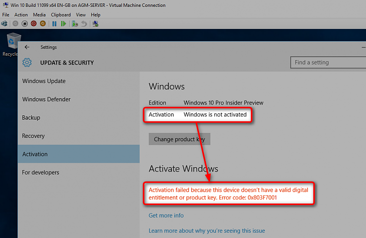 Question About Licence Activation On A Vm Solved Windows 10 Forums