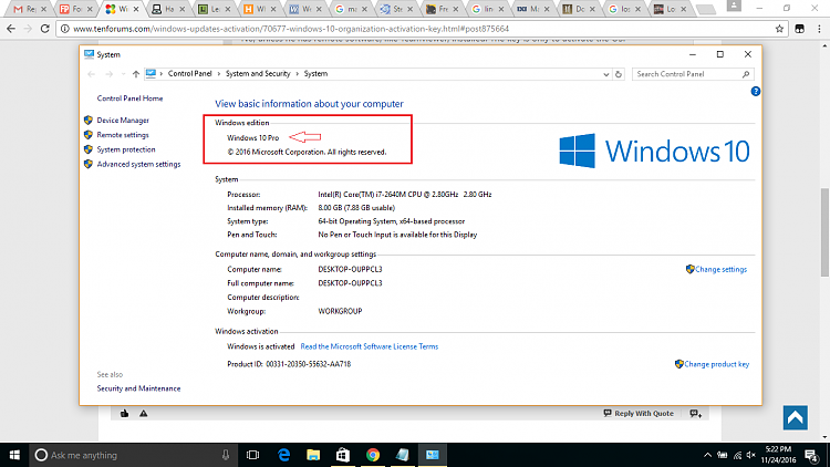 Windows 10 Organization  Activation Key-winpro.png