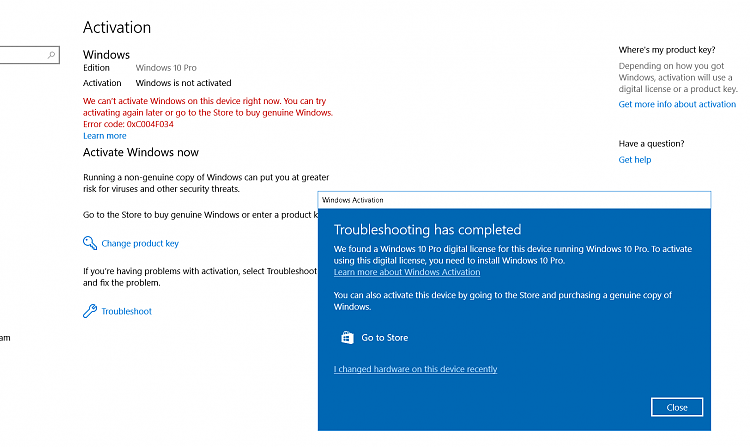 Recently had to chat with MS online tech to reactivate, tell me why?-activation.png