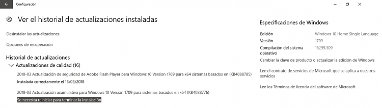 Windows Updated 16299 309 Kb4088776 Restart Is Required To