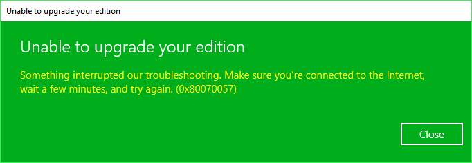 Win10 Home To W10 Pro Upgrade Error Using Product Key Solved Windows