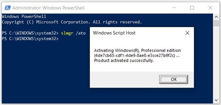 windows 10 pro activation