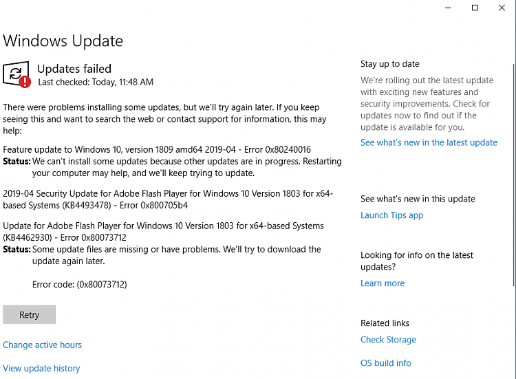 1809 Upgrade &amp; Adobe Flash Failures-updates.png