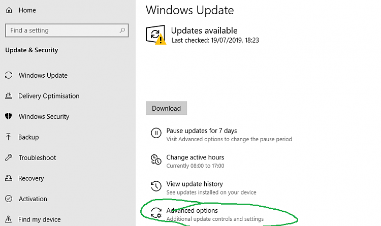 cannot change windows update settings