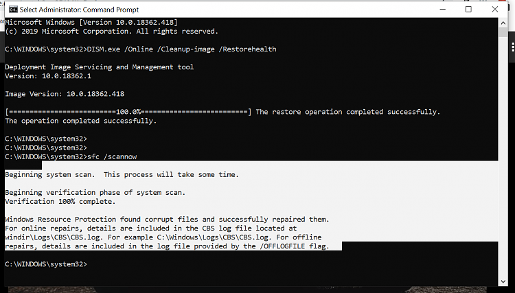 an update is stuck ver 1903  Cumulative Update for .NET Framework 3.5-corrupt-files-fixed.png