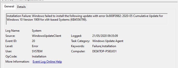 Fresh Install of windows 10 Pro - Windows updates Error 0x800f0982-event-viewer.jpg