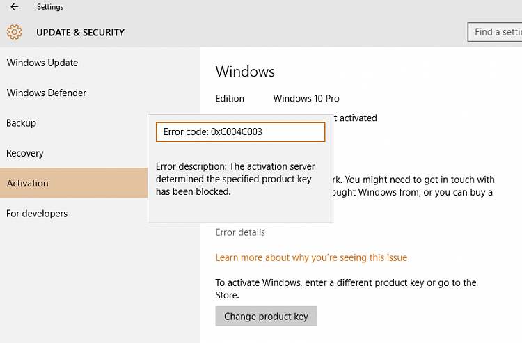 Enter a different. 0xc004c008. Activation entry Error. Backup Error -5.