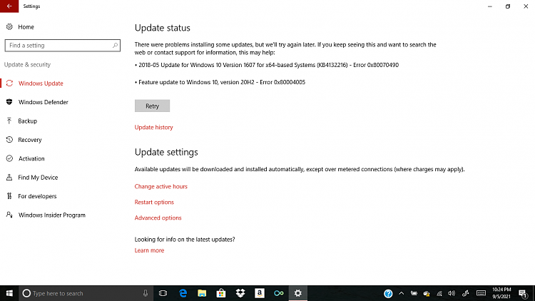 New Laptop: HP Pavilion x360 15 Convertible - Windows 10 Update Issues-capture.png