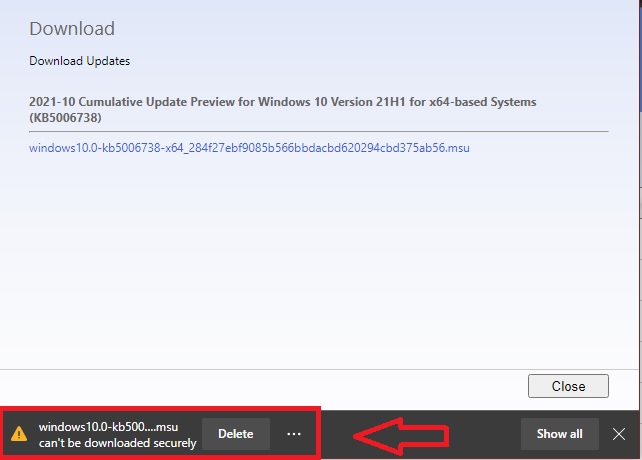 Update Preview offered in Windows Update but the .msu won't download.-wont-download-securely.jpg