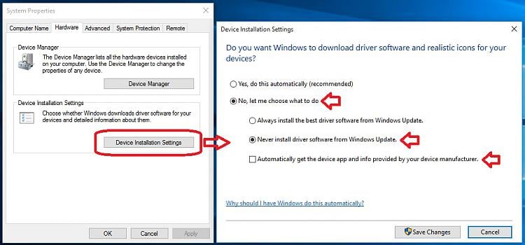 disable driver update windows 10 home